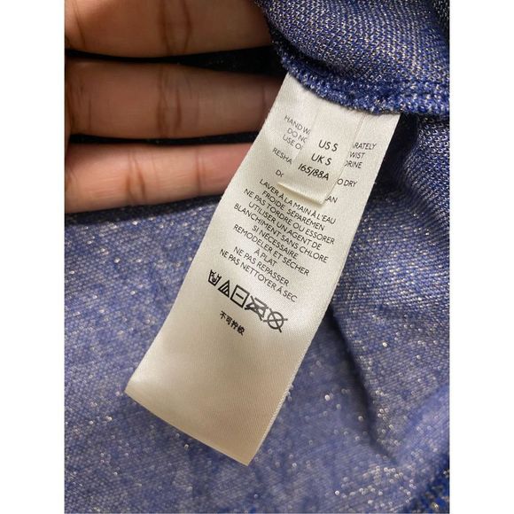 Anthropologie Demeter Paisley Knit Top Sparkly Puff Shoulder, Size Small - Picture 5 of 9